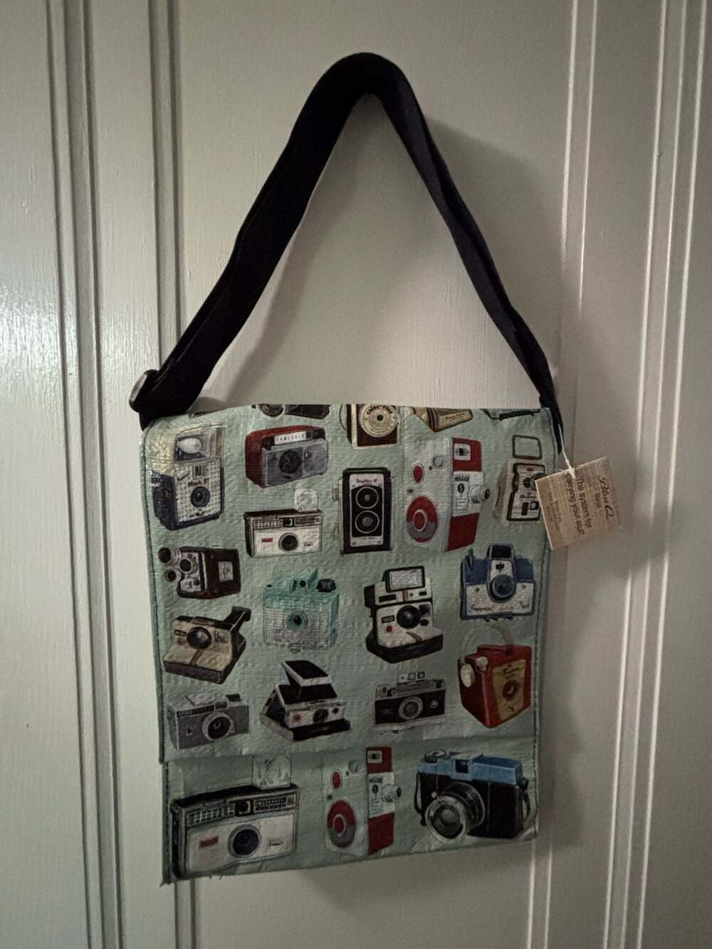 Blue Q Camera Print Messenger Bag